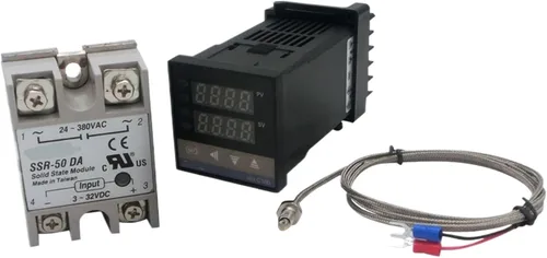 Vista 3 de 1 Unidades Digital PID Termostato Controlador de Temperatura REX-C100 Tipo K Termostato Termostato Termopar Sonda SSR Relé para Control Temperatura