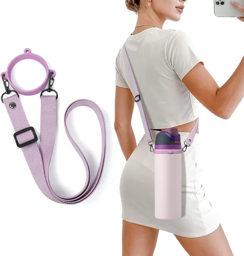 Vista 13 de Water Bottle Strap for Owala Freesip 24oz 32oz 40oz & Sway 30oz 40oz Rojo