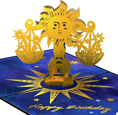 Vista 9 de Lovepop Tarjeta emergente de cumpleaños del zodiaco Capricornio, 5 x 7 pulgadas, tarjeta de cumpleaños para mujer, tarjeta de felicitación emergente