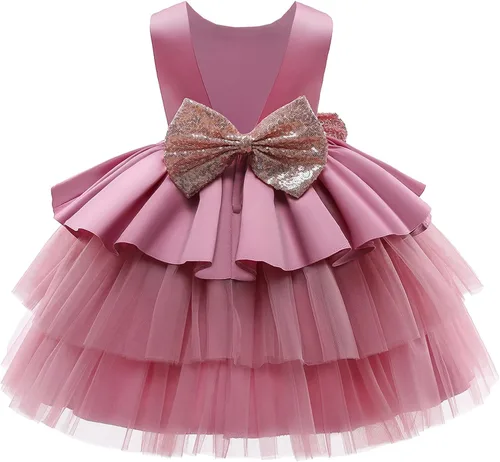 Vista 4 de NNJXD Baby Girl Princess Dress Bowknot Sequins Dresses