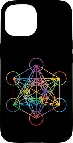 Vista 6 de iPhone 16 Geometría Sagrada Metatrón Cubo Chakra con Funda Geométrica