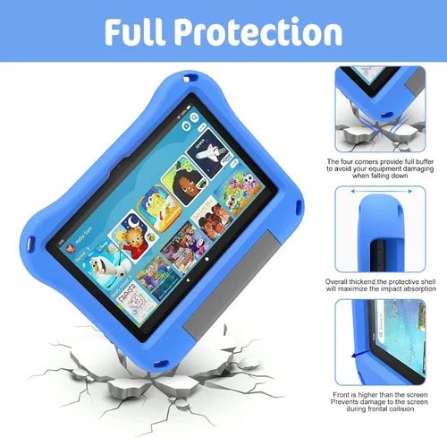 Vista 3 de DiHines - Funda para tableta 8 iPad para niños, funda para tablet 8/8 Plus (compatible con versión 2022 y 2020), funda DiHines a prueba de niños