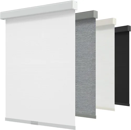 Vista 15 de GENIMO Persianas enrollables 100 % opacas, sin cordón, con aislamiento térmico, tela de protección UV, mini persianas de puerta francesa