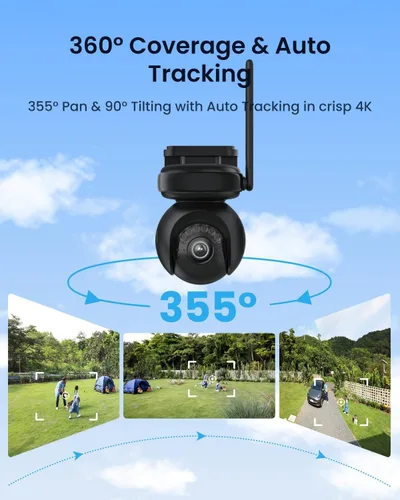 Vista 5 de REOLINK Cámara solar 4K al aire libre inalámbrica ColorX visión nocturna Negro