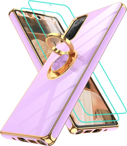 Vista 306 de Funda para Motorola Moto G 5G 2024: Funda Moto G Play 5G 2024 con 2 piezas de protectores de pantalla, soporte de anillo de rotación de 360°