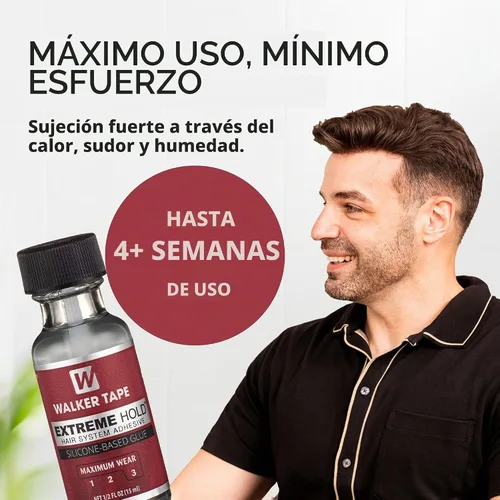 Vista 5 de Walker Tape Adhesivo de fijación extrema con cepillo de 1/2 fl oz, pegamento de peluca de encaje impermeable de máximo desgaste para pelucas