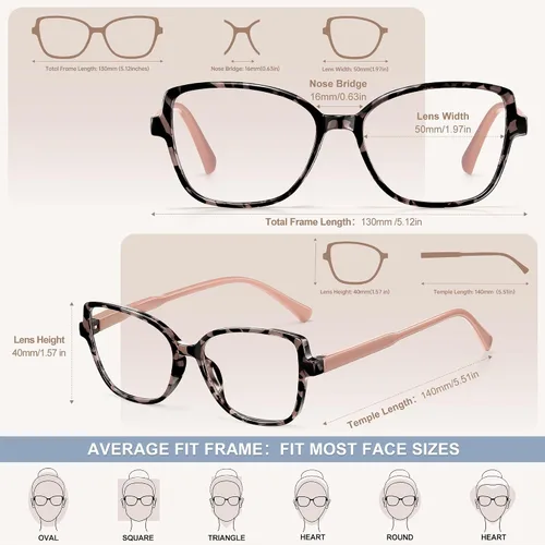 Vista 4 de EYEGUARD Elegantes Lentes de Lectura para Mujeres con Bloqueo de Luz Azul, Lectores con Bisagra de Resorte, Lentes de Computadora