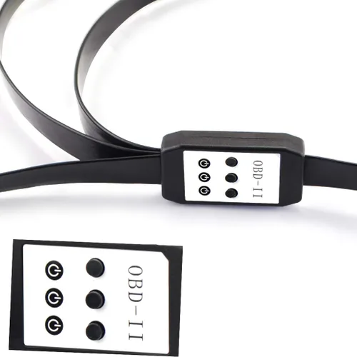 Vista 5 de Cable divisor OBDii OBD2 de 3 vías de 19.7 in, perfil ultra bajo, 16 pines, OBD, macho a hembra, cable de extensión de diagnóstico de coche