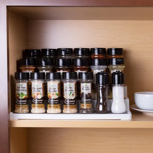 Vista 5 de Lavish Home Estante de 3 niveles para especias - Armario de cocina, encimera y despensa especias y organizador de condimentos