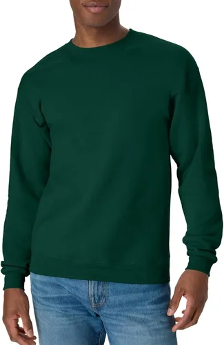 Vista 45 de Hanes Men's Sweatshirt, EcoSmart Fleece Crewneck Sweatshirt, Big & Tall Available, 1 or 2-Pack Marrón (Army Brown)