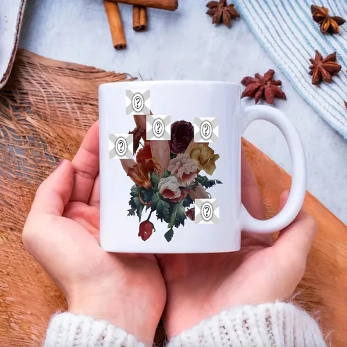 Vista 4 de Taza de café divertida con mensaje oculto, regalo de elefante blanco para adultos, taza de café de cerámica de ramo feo, idea de regalo hilarante