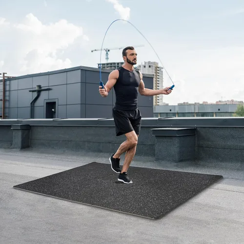 Vista 7 de Tapete Sivan Health and Fitness® de goma de alta densidad en forma de puzle para hacer ejercicio - Mosaico que encaja para gimnasia - 2,2 m2