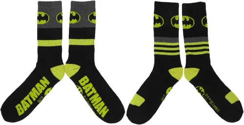 Vista 2 de Hyp Batman DC Comics - Paquete de 2 calcetines deportivos para hombre, Negro