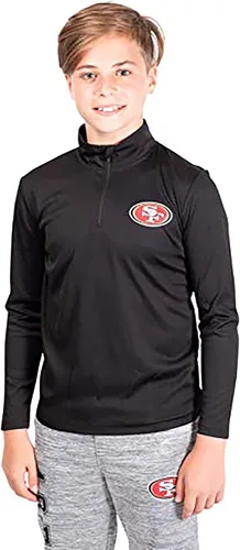 Vista 3 de Ultra Game - Camiseta juvenil NFL oficial con cremallera de un cuarto y manga larga súper suave