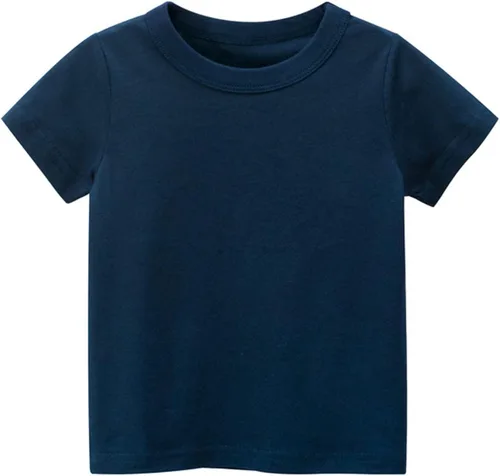 Vista 5 de Paquete de 7 camisetas de algodón suave para el verano para niños y niñas camisetas básicas de manga corta y cuello redondo