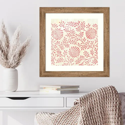 Vista 4 de Amanti Art Lienzo decorativo para pared enmarcado de 24 x 24 pulgadas, patrones desgastados en rojo VII por June Erica Vess, arte de pared