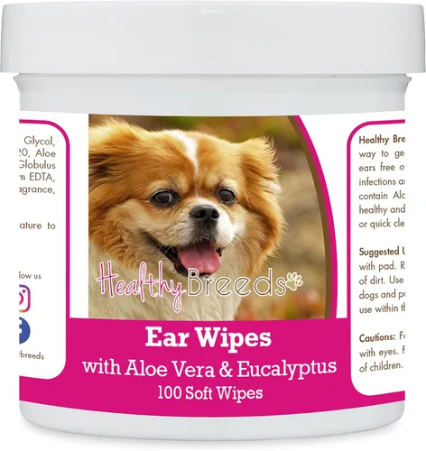 Vista 61 de Healthy Breeds Affenpinscher Toallitas de limpieza de oídos con aloe y eucalipto para perros, 100