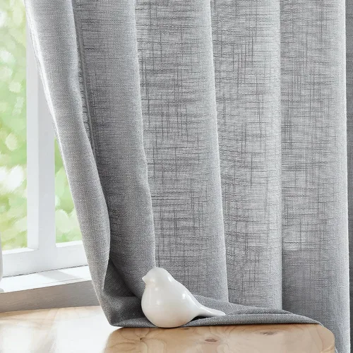 Vista 13 de FMFUNCTEX Cortinas semitraslúcidas de lino para dormitorio, cortinas blancas de 45 pulgadas de largo para sala de estar, cortinas cortas con ojales