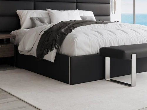 Vista 43 de VANT Cama de plataforma tapizada, tamaño Queen, color beige Boucle, marco de cama de fácil montaje, no necesita somier, base para un apoyo óptimo