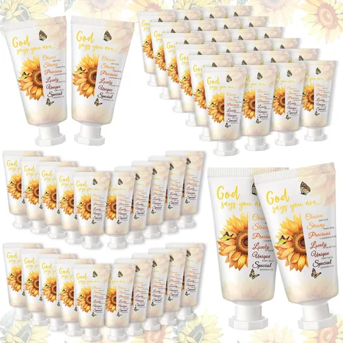 Vista 12 de Paquete de 50 lociones cristianas para manos, regalos a granel para mujeres, regalos para el Día de la Madre, mini loción de mano de viaje
