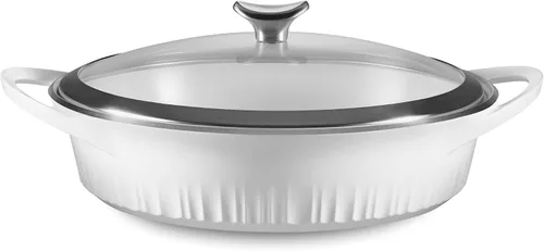Vista 9 de CorningWare QuickHeat - Tostador de aluminio fundido de 3.2 cuartos de galón con tapa e interior de cerámica antiadherente, ligero y rápido