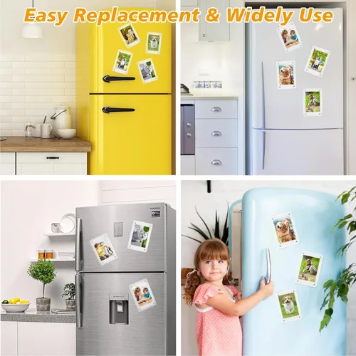 Vista 7 de Mini marco polaroid acrílico para fotos, paquete de 5 marcos magnéticos para refrigerador para pantalla de fotos Instax, transparente de doble cara