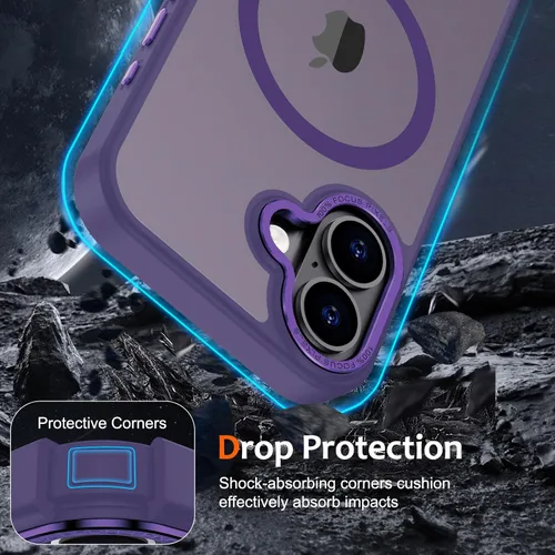 Vista 410 de Anuck - Funda magnética para iPhone 11 compatible con MagSafe, carcasa trasera mate translúcida dura, borde de TPU, delgada, resistente a impactos