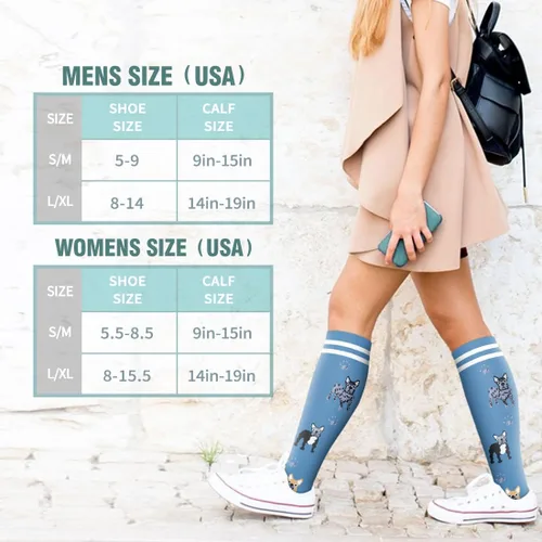 Vista 6 de Calcetines de compresión de cobre para mujeres y hombres (6 pares), el mejor apoyo para enfermeras, correr, senderismo, recuperación