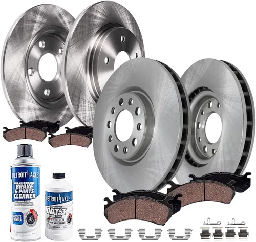 Vista 20 de Detroit Axle - Kit de frenos para 2005-2010 Scion TC Rotores de freno de disco delantero y trasero pastillas de freno de cerámica con hardware 2006