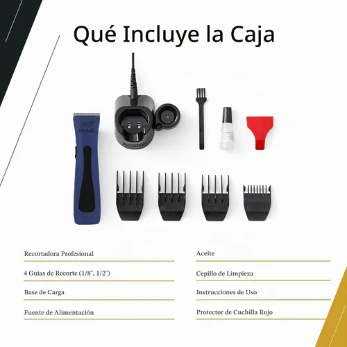 Vista 6 de Wahl Professional Sterling Mag - Batería de iones de litio con motor giratorio inalámbrico Azul medianoche