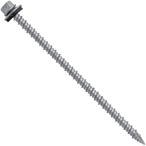 Vista 88 de Tornillos para techos de metal gris ABC 10 x 1 - Cabezal hexagonal - Arandela EPDM - Arandela de arranque automático/roscado - 1 bolsa - 250