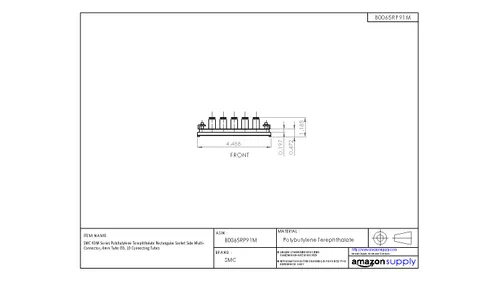 Vista 2 de SMC KDM10S-04 Solo lado del zócalo de PBT multiconector para tubería, tubo de 0.157 in OD, 10 tubos de conexión