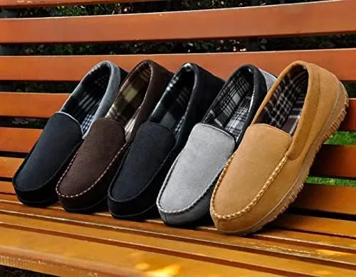 Vista 6 de shoeslocker Pantuflas de microgamuza para hombre mocasines de espuma viscoelástica