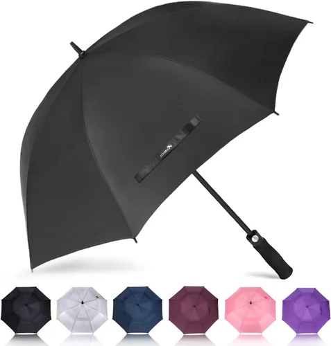 Vista 10 de ZOMAKE - Paraguas de golf a prueba de viento, extragrande, de gran tamaño, de doble dosel resistente para lluvia, juegos deportivos y carrito