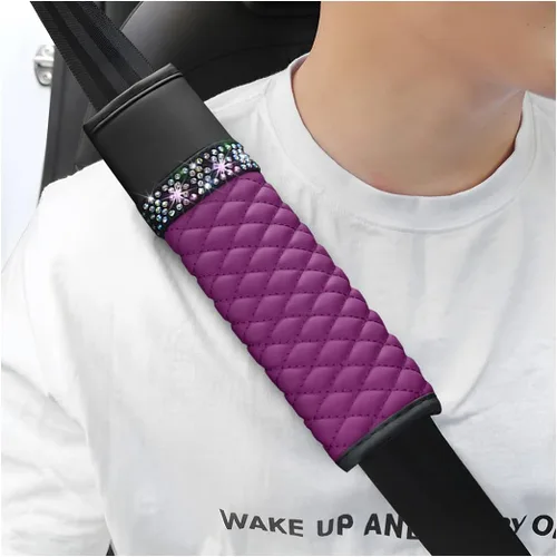 Vista 16 de zipelo 2 fundas para cinturón de seguridad de automóvil, almohadillas de cuero transpirable que protegen tu cuello, correas de arnés para una