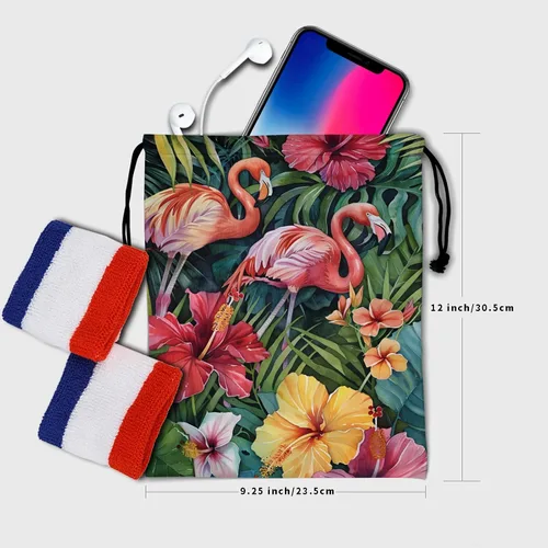 Vista 216 de Bolsa de agarre de gimnasia de piel de animal, bolsa de gimnasia con cordón ajustable, bolsa de cuerda para fauna silvestre, Mariposas Galaxy