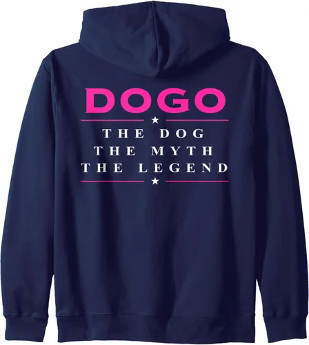 Vista 5 de Dogo Argentino Dog Sudadera con capucha con cremallera Dogo Argentino The Myth, Negro