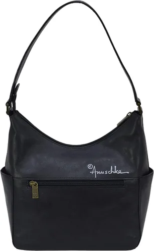 Vista 2 de Anuschka Bolso de mano de cuero genuino para mujer Hobo clásico con bolsillo lateral