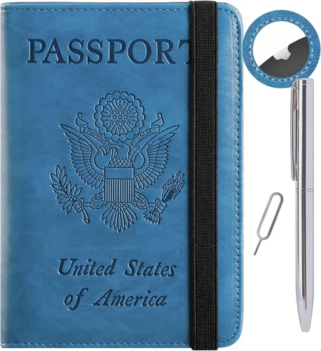 Vista 14 de Passport Holder, Travel Essentials, Passport Cover, RFID Travel Wallet 113#Negro