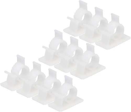Vista 6 de MECCANIXITY 30 unids clip adhesivo de gestión de cables PE abrazaderas de cable 0.394-0.512 in ajustables para cables USB Cables de ratón Cable