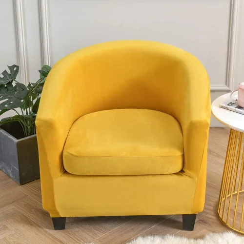 Vista 9 de OKYUK Fundas de terciopelo para silla de bañera, fundas de sofá de alta elasticidad, fundas de sofá, protector de muebles extraíble para sala