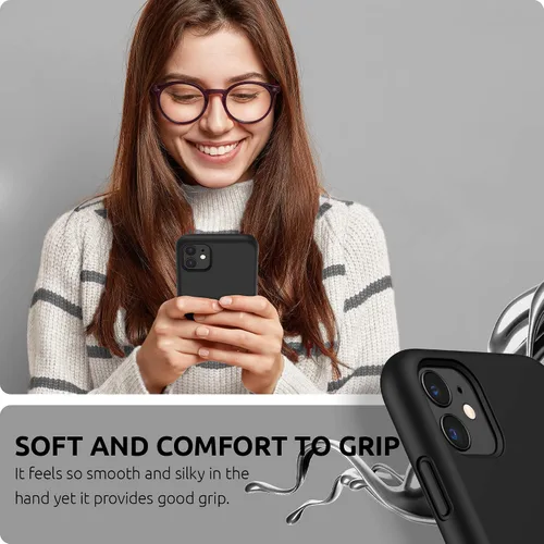 Vista 6 de Surphy - Carcasa de silicona líquida, diseño grueso completo con forro de microfibra, 6.1” para iPhone 11, 2019