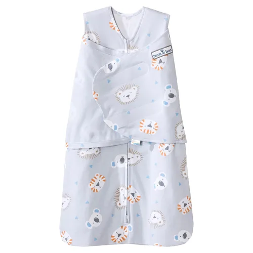 Vista 27 de HALO Saco de dormir envolvente 100% algodón, manta vestible ajustable de 3 vías, TOG 1.5, azul bebé, recién nacido, 0-3 meses