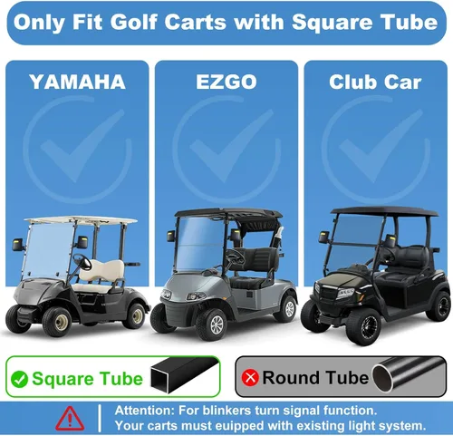 Vista 2 de Espejo universal para carrito de golf, espejos laterales para carrito de golf, espejos retrovisores para Club Car EZGO Yamaha UVT AVT Espejos