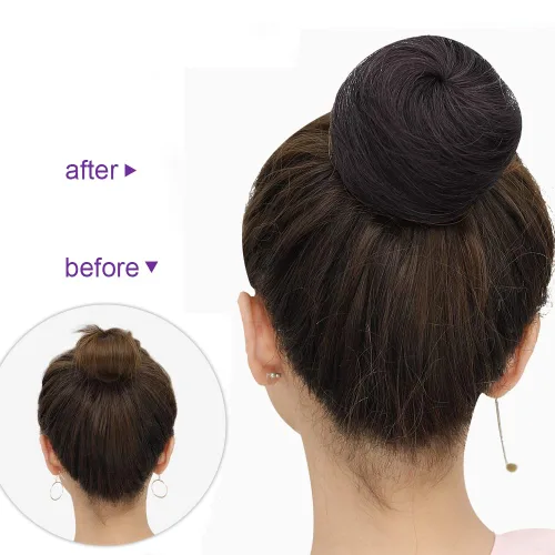 Vista 7 de 2 extensiones de moño de cabello, accesorio de peluca, extensiones de cabello rizado y ondulado, extensiones de cabello recogido, extensión de moño