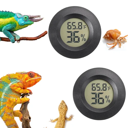 Vista 9 de Termómetro y medidor de humedad para reptiles Termómetro digital de terrario rectangular Accesorios para jaula de dragón barbudo Medidor