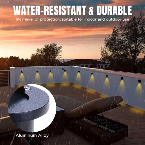 Vista 4 de Yescom, lámpara de escalera de 10 piezas a prueba de agua, lámpara de 7.2 vatios, 12 voltios con adaptador. Voltage Landscape Lighting with