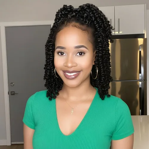 Vista 13 de Fulcrum Pelo de ganchillo Passion Twist de 8 pulgadas, 9 paquetes de cabello pretrenzado y prerrizado para mujeres negras (8 pulgadas