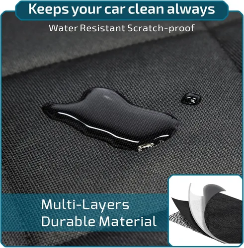 Vista 5 de Veckle SUV Cargo Liner para perros - Funda para maletero con protector de solapa para parachoques Waterproof Pet Cargo Cover with Side Flaps, Dog