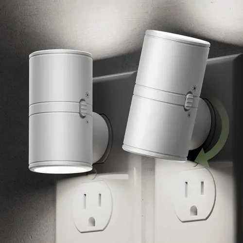 Vista 10 de L LOHAS LED Luz nocturna con sensor de movimiento, mini luces nocturnas activadas por movimiento, enchufar a la pared, luz giratoria con sensor